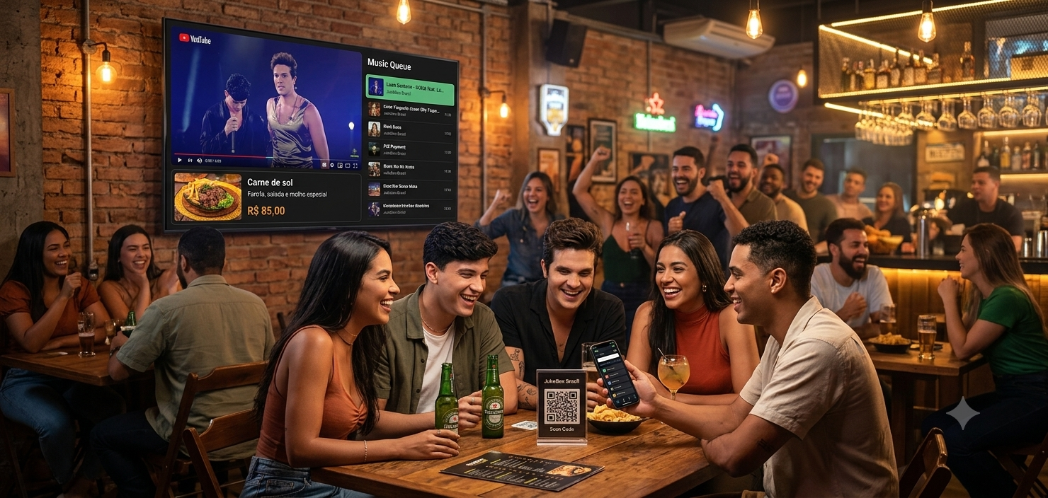 TV Jukebox Brasil em bar