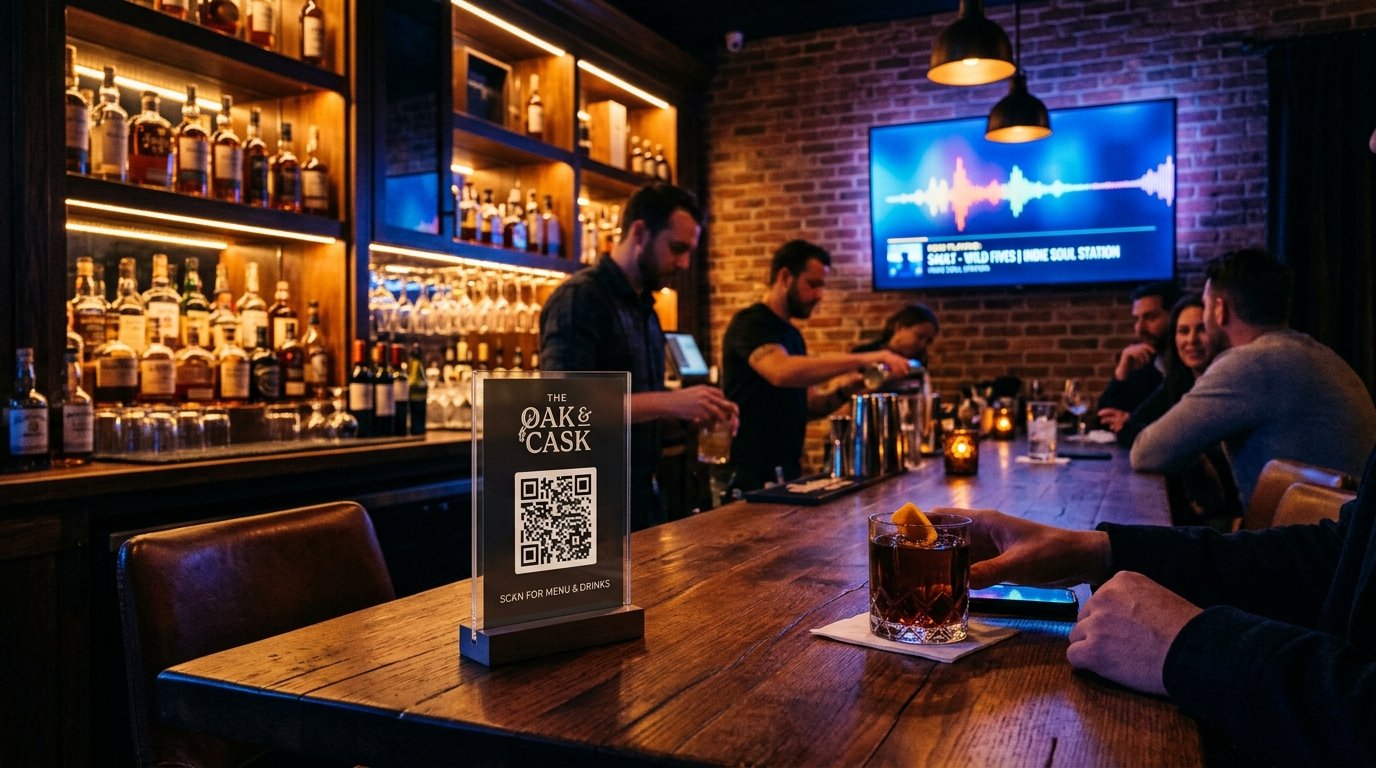 Bar parceiro da JukeBox Brasil com ambiente modernizado